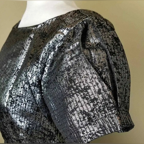 Lucy & Co Metallic Foil A-Line Dress Womens Size Small​ - Picture 8 of 8